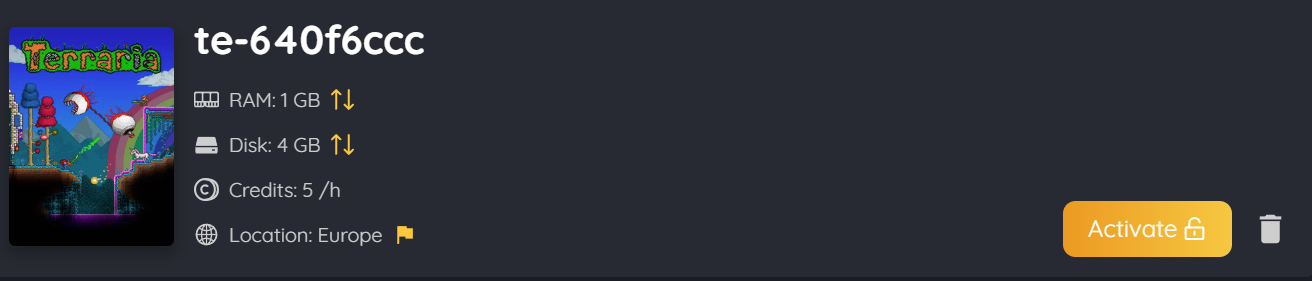 Terraria server location