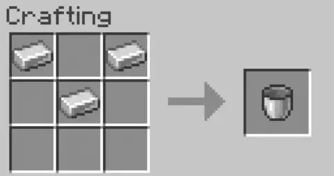 Bucket recipe in Minecraft