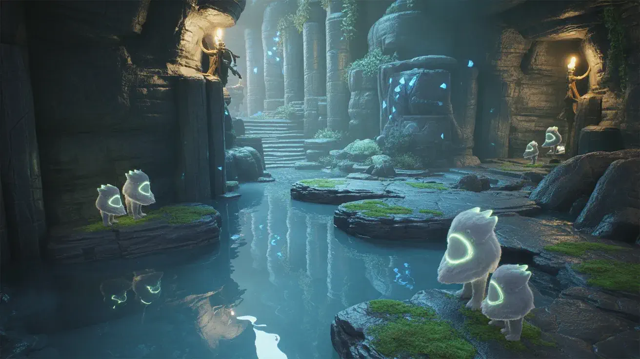 Mountain Stream Grotto, Level 29 (Verdant Brook / Moonless Shore)