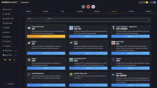 Server Dashboard Screenshot