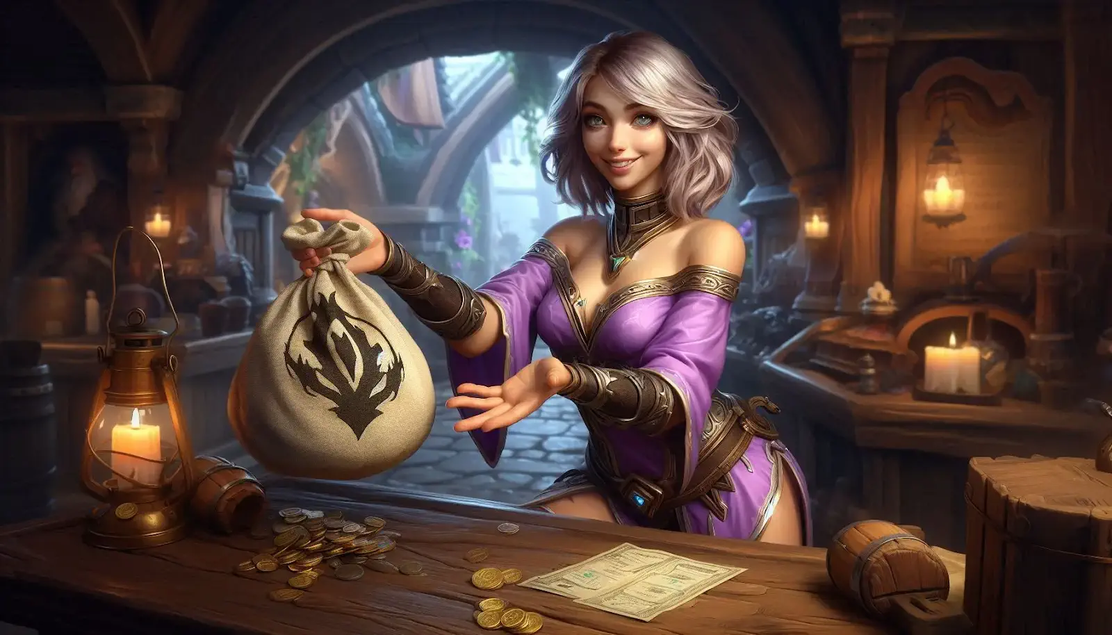 Money bag for a character